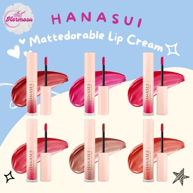 HANASUI Mattedorable Lip Cream 100% ORI BPOM | Lip cream matte transferproof pigmented high coverage