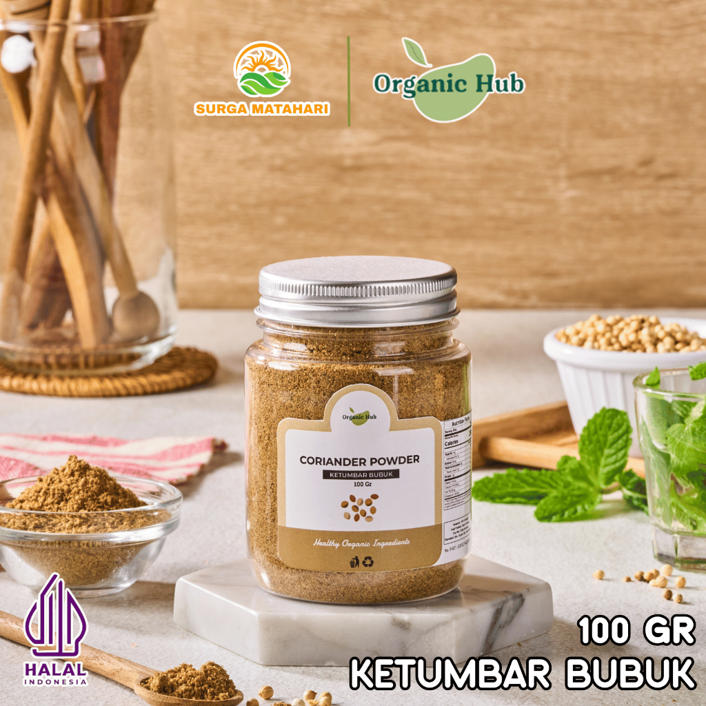 

Organic Hub Coriander Powder 100% Asli Rempah Bumbu Dapur Ketumbar Bubuk Premium Quality 100 gr