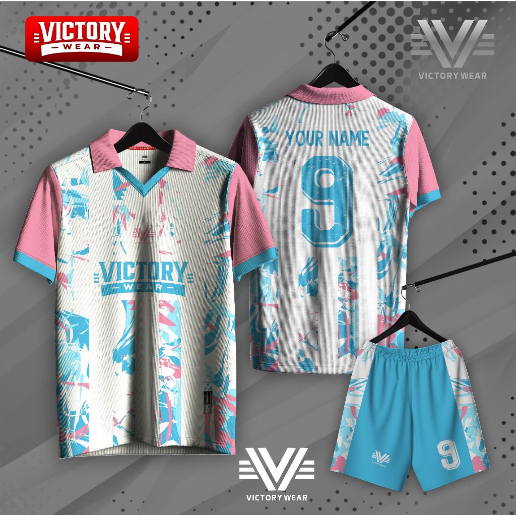 JERSEY FUTSAL BOLA  BIRU HITAM VW03 - JERSEY FUTSAL - JERSEY VOLI  FULL PRINTING VICTORY WEAR VW009