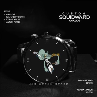 Jam Tangan Pria Squidward Edisi Spongebob Squerepants Analog Hitam Bonus Box Jam / jam tangan squidw