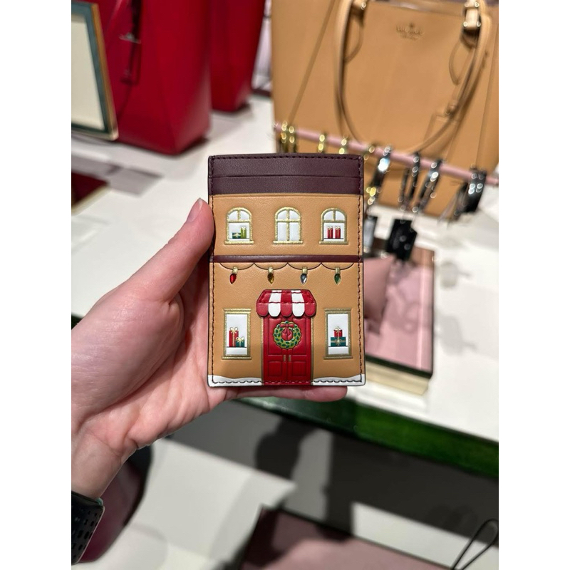 KS OH WHAT FUN SMALL SLIM CARD HOLDER WALLET KS BROWN MULTI