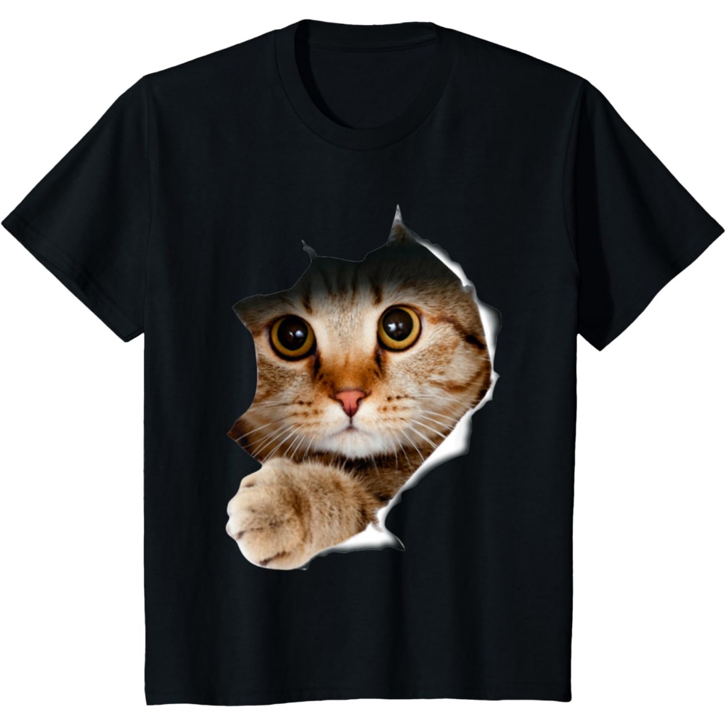 Kaos Kucing, Kaos Kucing, Kaos Kain Robek Kucing, Anak Kucing, Kaos Kucing