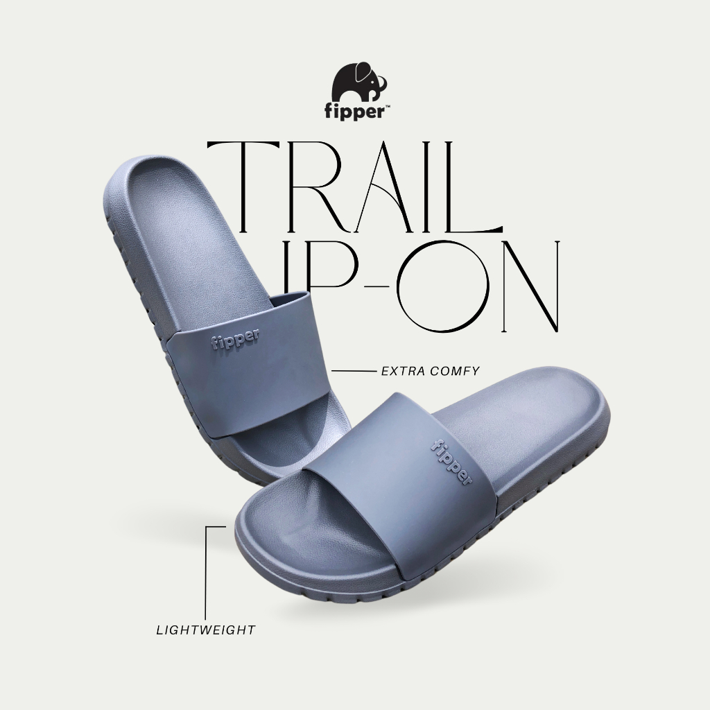 Fipper Slip On Trail / Sandal Slip On / Fipper Trail / Slip On Unisex - Grey