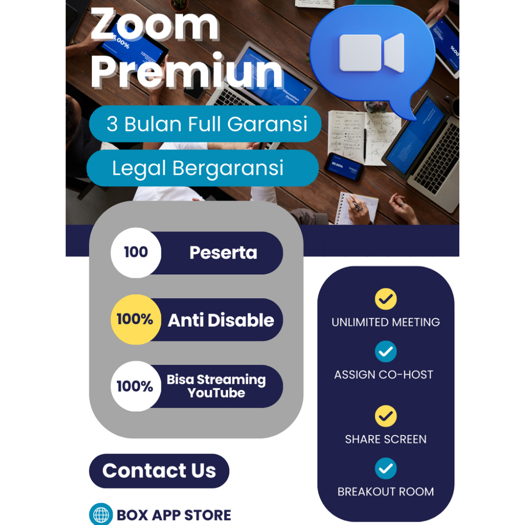 Z00M 100 Peserta 3 Bulan Unlimited Full Garansi