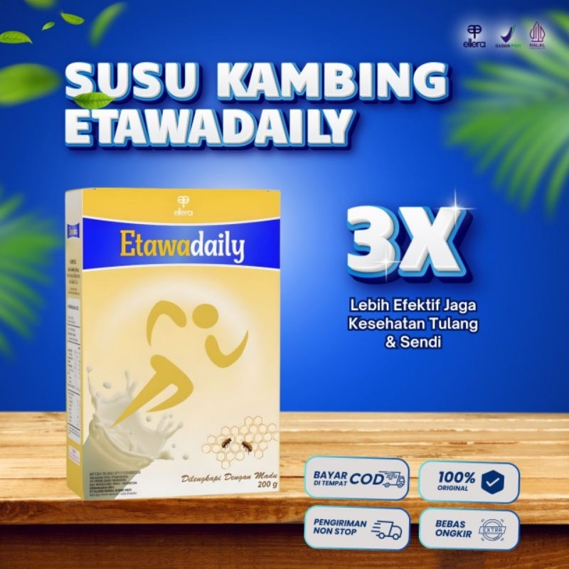 

SUSU KAMBING ETAWA ETAWADAILY ATASI NYERI LUTUT HALAL BPOM 200 GRAM