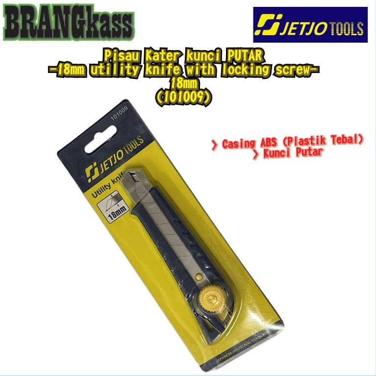 

( 101009 ) Pisau Cutter 18mm KUNCI PUTAR / Utility Knife 18mm with LOCKING JETJO TOOLS / LAKONI PRO