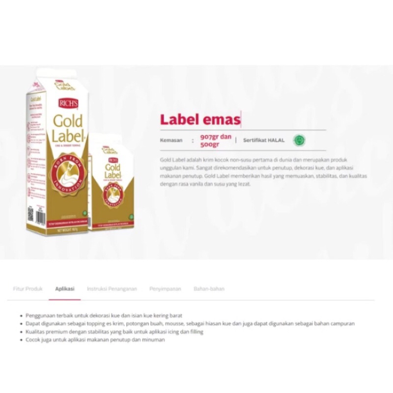 

Rich's Gold Label 500 Gram