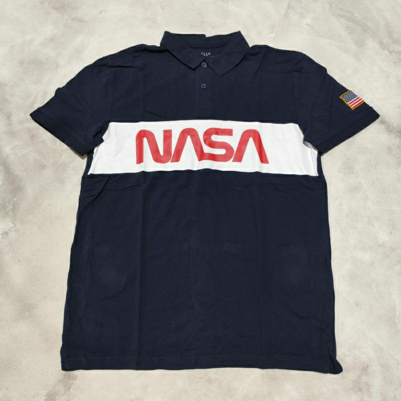 Baju kaos kerah polo pria logg hm navy