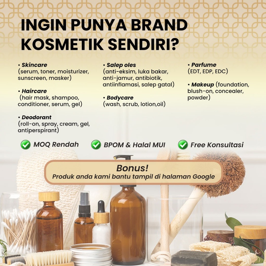 Maklon Kosmetik Skincare Haircare Bodycare Deodorant Parfume dan Kosmetik Lainya BPOM Halal MUI dan 