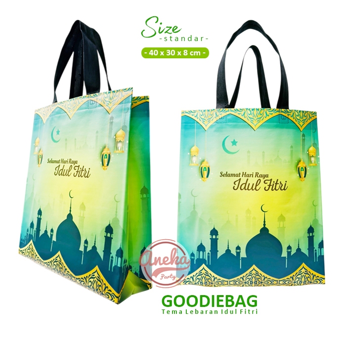 

Goodie bag lebaran laminasi elegant / kantong Idul Fitri Ramadhan standar / tas hampers sembako kuat