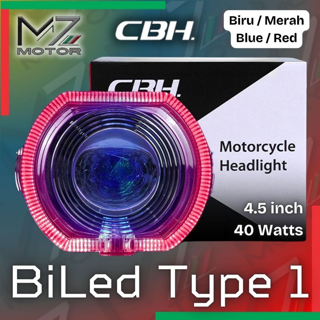 Lampu BiLed Tembak 4,5 inch CBH Original Motor Mobil Lampu Depan Laser Cut Off Type 1 Mata - Tipe 1