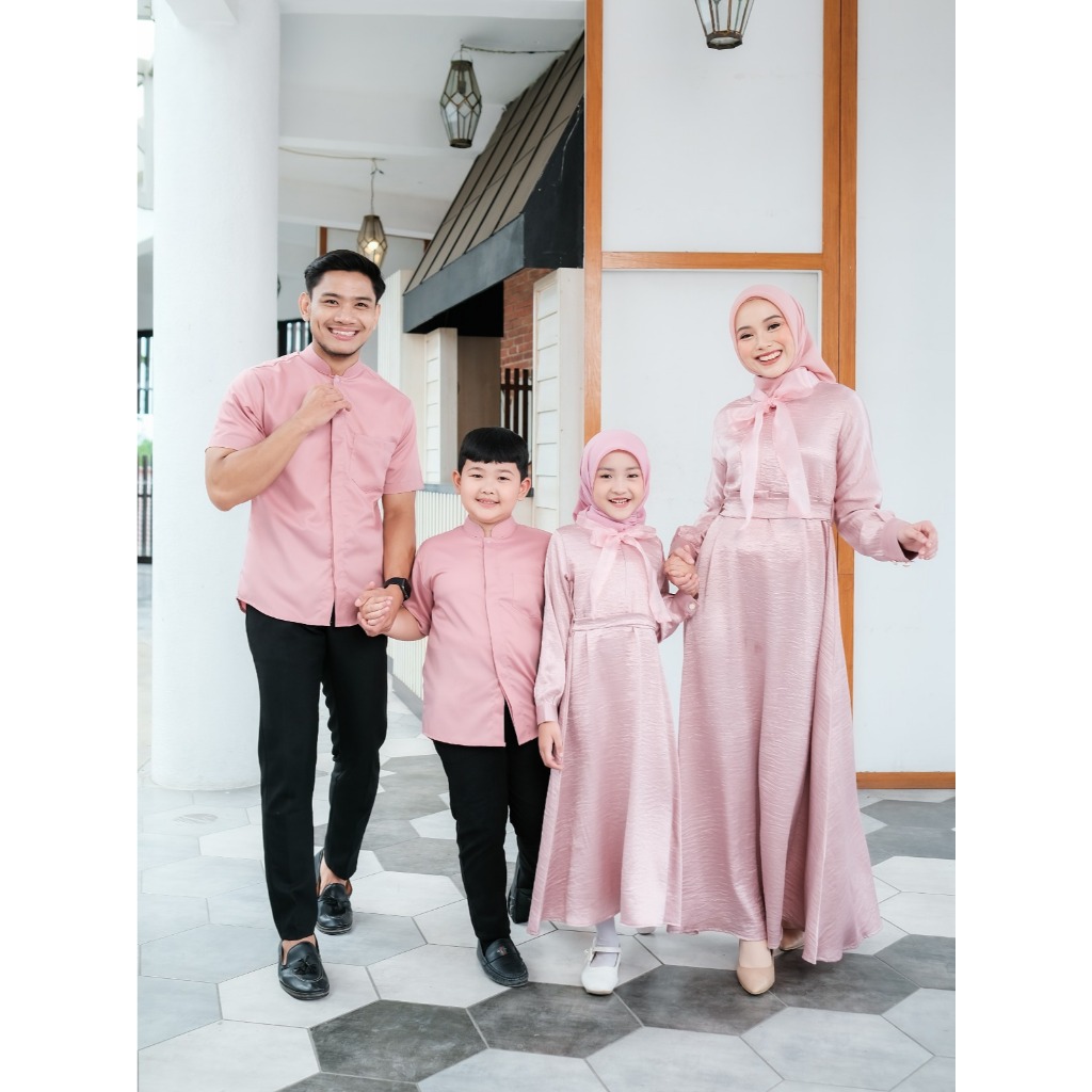 Sweet Joey - Set Sarimbit Keluarga Lebaran Idul Fitri Dan Idul Adha - Dusty Pink