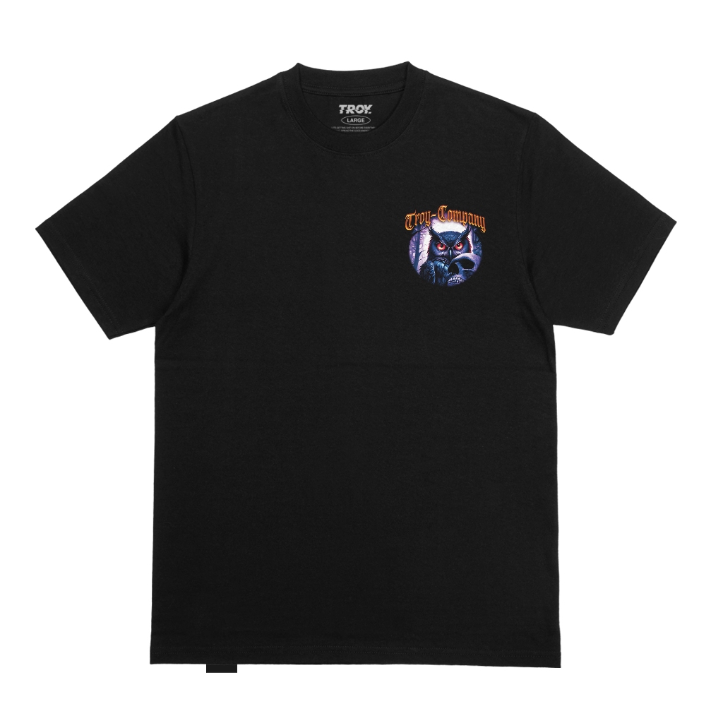 Troy Company Tshirt Black Purple Sky Owl - Kaos Pria Lengan Pendek Hitam MT 2997
