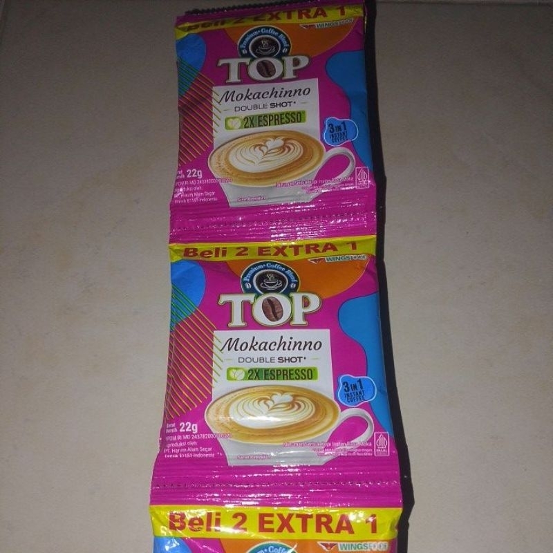 

TOP Kopi Mocca Mokachinno Coffee 22 gram 1 Renceng (9 sachet) Moccacino