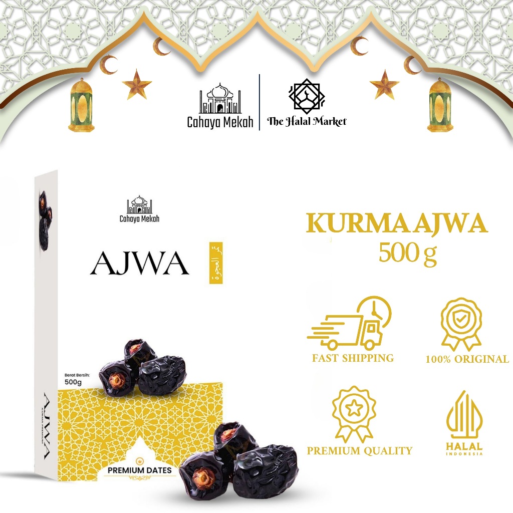 

Cahaya Mekah Kurma Ajwa 500gr Kurma Nabi Premium Original High Quality
