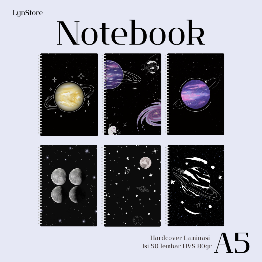 

(LS_017) Notebook A5 Hardcover Koleksi Gambar Galaxy (Isi 50 Lembar Hvs + Hardcover Laminasi 2 Sisi) Buku Tulis Catatan Notebook Ring A5 Hardcover Laminasi / Notebook Journal A5 Hardcover Laminasi / Spiral Buku Agenda A5 Hardcover Laminasi