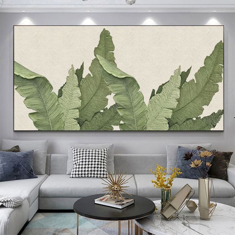 lukisan dinding daun aesthetic modern lukisan kanvas