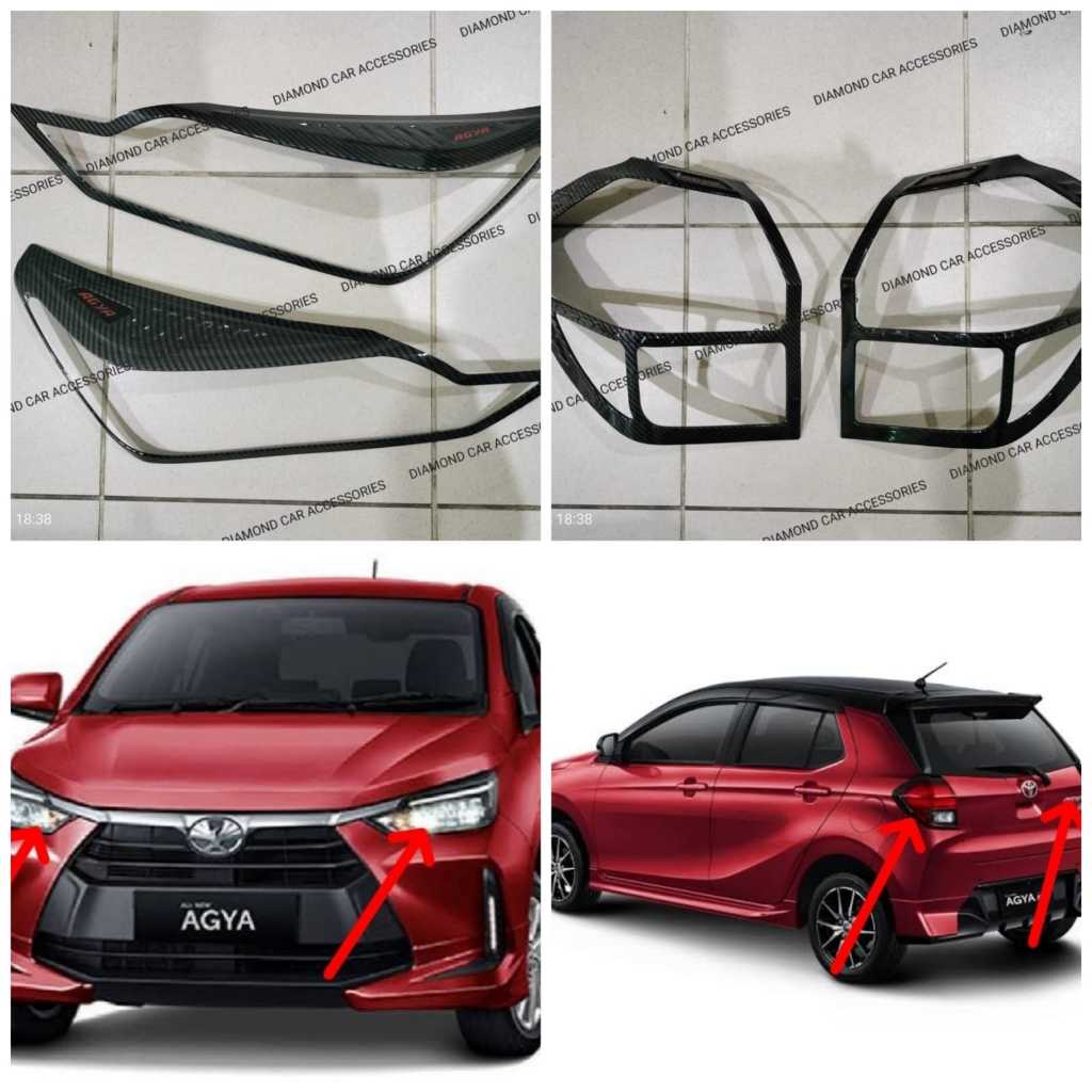 Garnis Lampu Depan Belakang Agya 2023 Carbon.