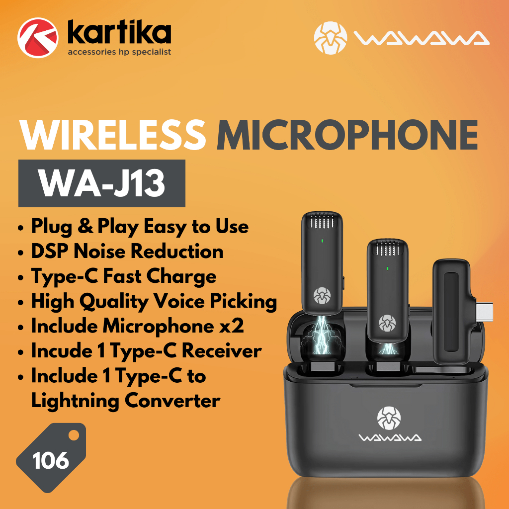 WAWAWA WA-J13 Wireless Microphone High Quality Audio with DSP Noice Reduction