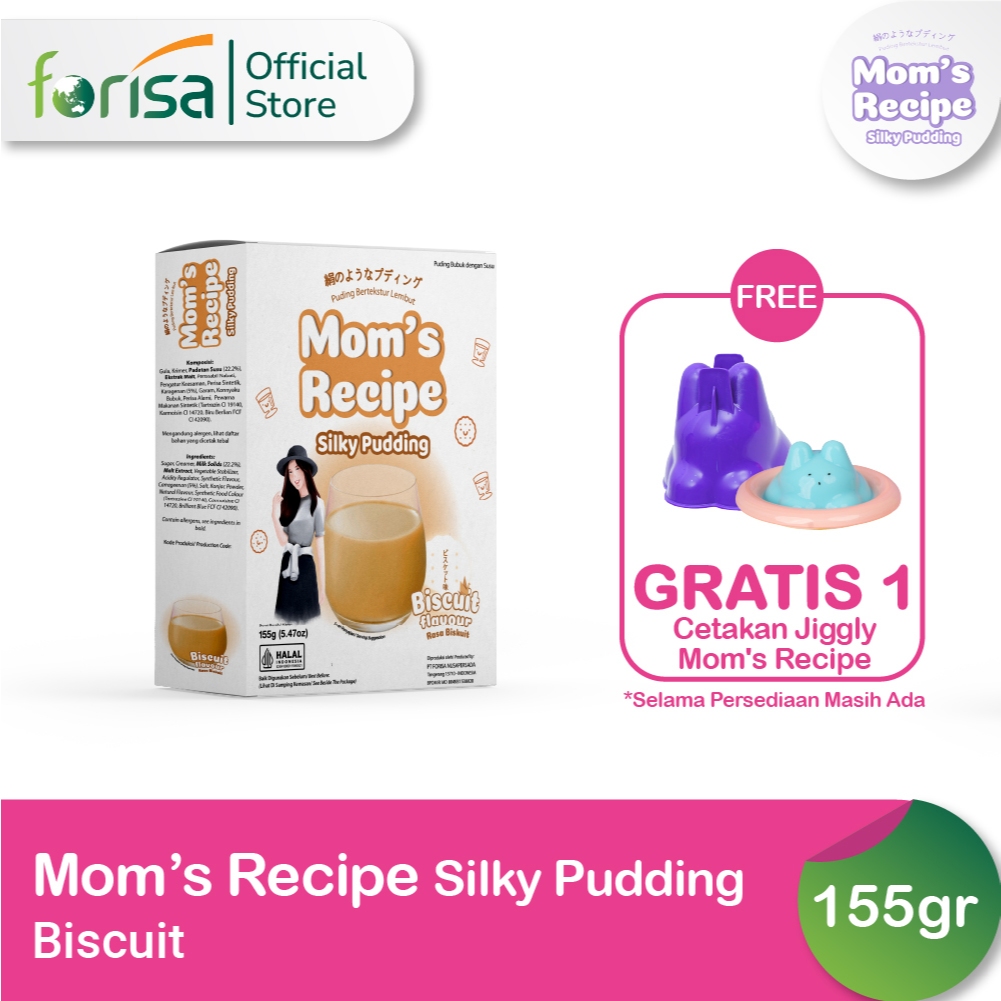 

Mom's Recipe Silky Pudding Rasa Biscuit 155 gr Free Cetakan Jiggly Mom's Recipe Pouch