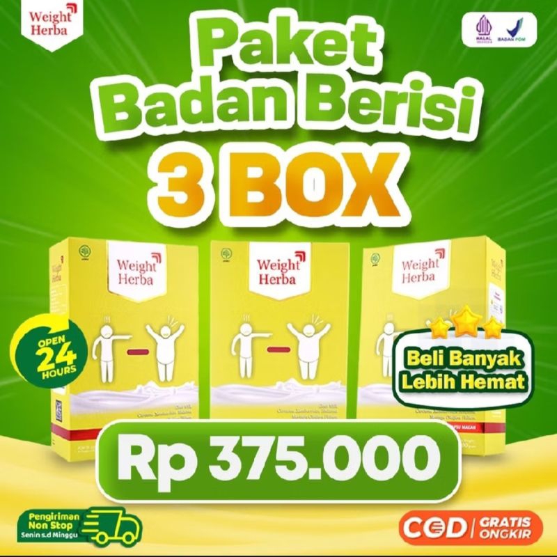 

Weight herba 3 box - Susu etawa weight penambah berat badan alami tanpa efek samping