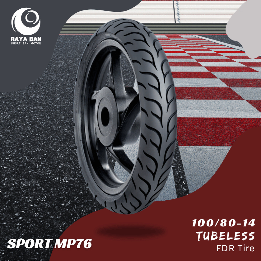 Ban Motor FDR Sport MP76 100/80-14 Ring 14 Tubeless (Soft Compound) Racing MP-76 Vario BeAT Scoopy P