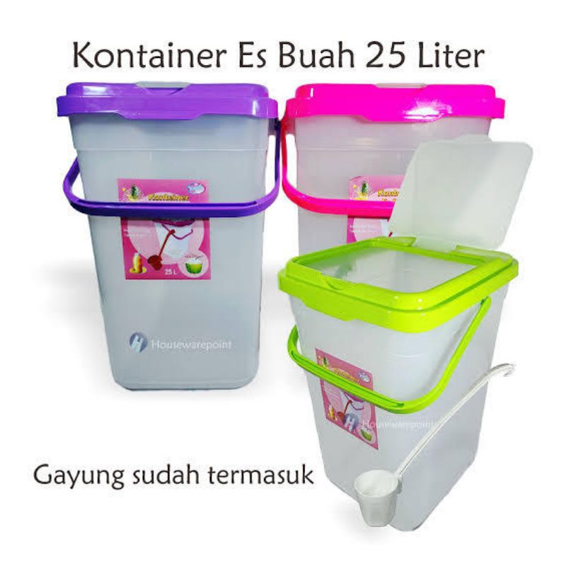 Kontainer es toples es buah 15 liter dan 25 liter