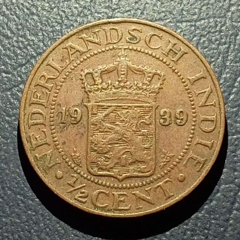 Koleksi Koin ½ Cent Nederlands Indie Tahun 1939