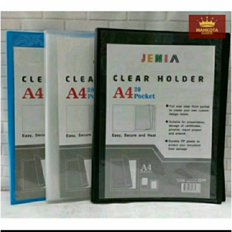 

Clear Holder Jenia A4 20 Pocket / Map File Jenia Report
