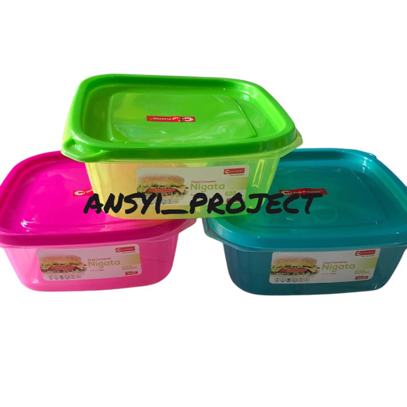 Toples clio warna-warni persegi / toples persegi clio / toples kotak / tempat penyimpanan makanan se