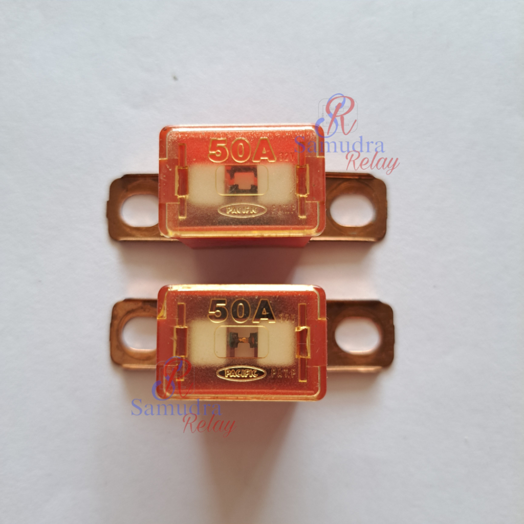 Sekring Sikring Mobil kaki baut merah 50A Sekring Fuse Central kaki panjang samping (Asli ORI)