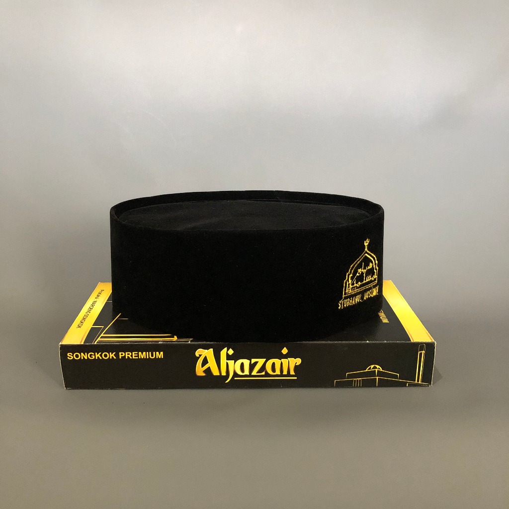 peci hitam logo syubbanul muslimin songkok syubbanul muslimin murah tinggi 9 bahan bludru - Aljazair