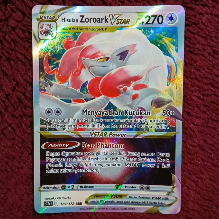 Hisuian Zoroark VSTAR v star RRR s12a - Pokemon TCG Indonesia foil