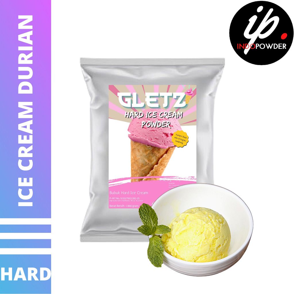 

Bubuk ES CREAM DURIAN 1Kg - Bubuk ES KRIM DURIAN - DURIAN HARD ICE CREAM Powder 1Kg