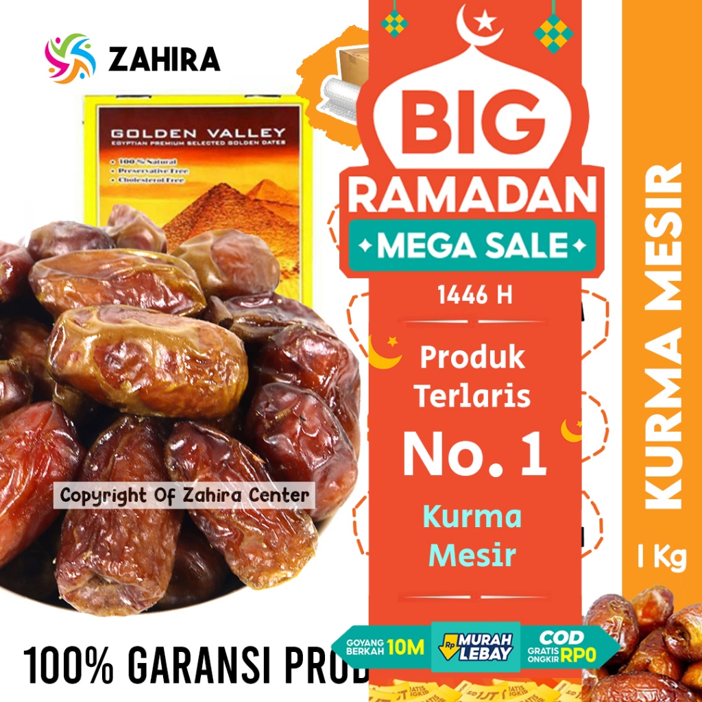 

Kurma Basah Mesir Madu 1KG BPOM Golden Valley Gizza Rehab Barari Untuk Puasa & Nabeez Enak Bergizi