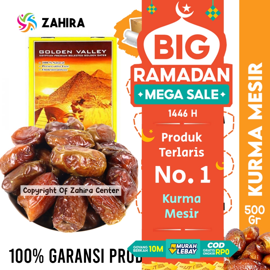 

Kurma Basah Mesir Madu 500gr BPOM Golden Valley Gizza Pyramid Untuk Puasa & Nabeez Enak Bergizi