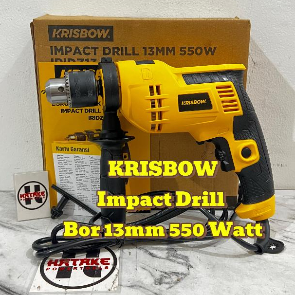 KRISBOW IRIDZ13 Original Bor 13MM Impact Drill Mesin Bor Listrik Besi Batu Kayu 13mm 550 Watt