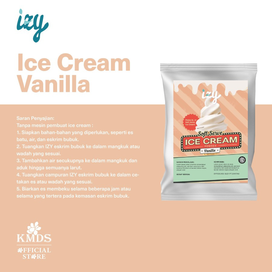 

IZY ICE CREAM VANILLA POWDER 1KG 1000GR