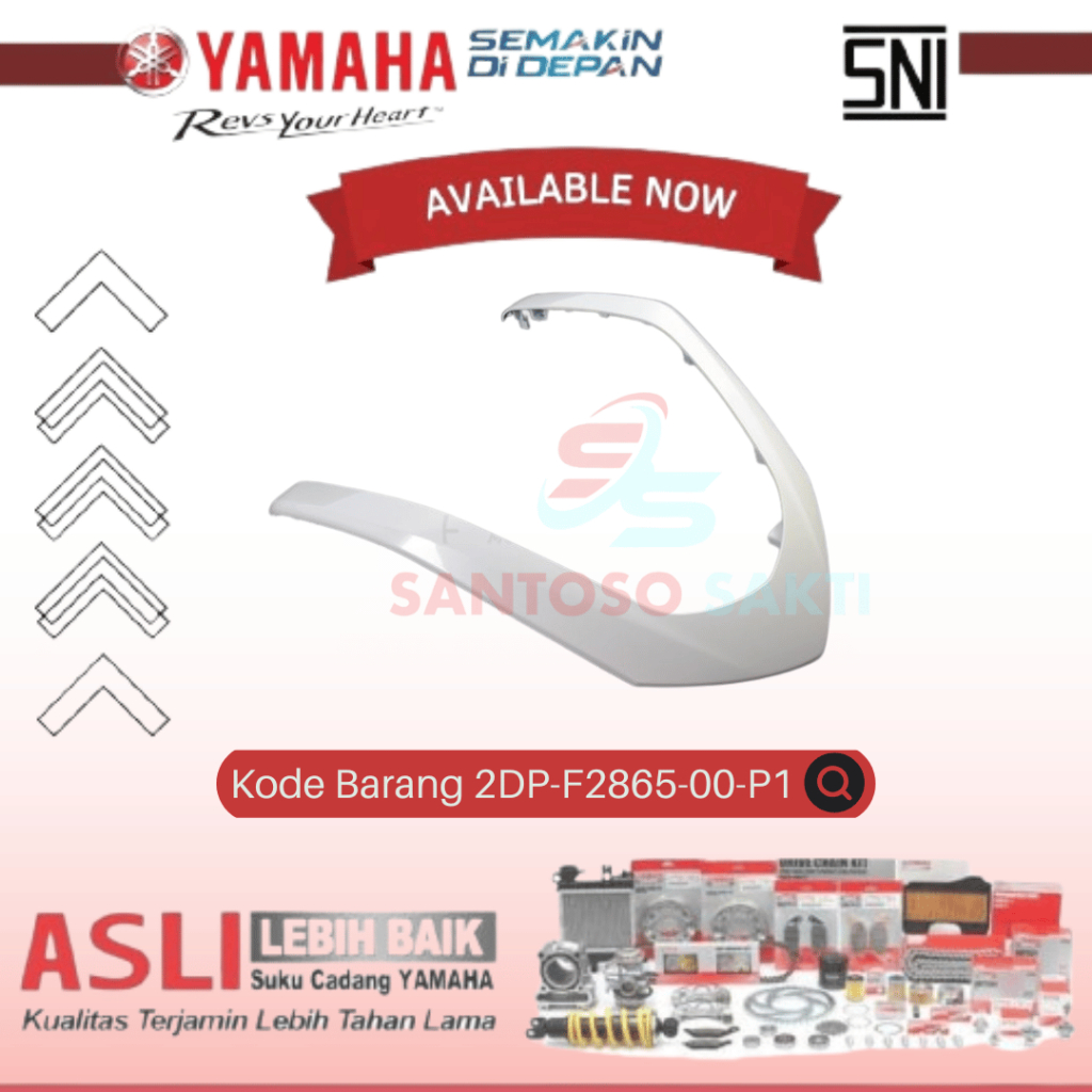 Cover List U Bawah WindShield Dasi Alis Nmax Old Putih Original Yamaha 2DP-F2865-00-P1