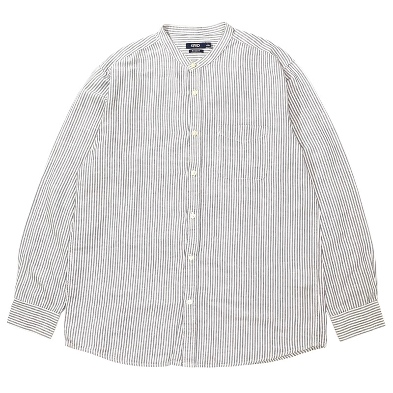 SPAO Colarless Stripe Shirt