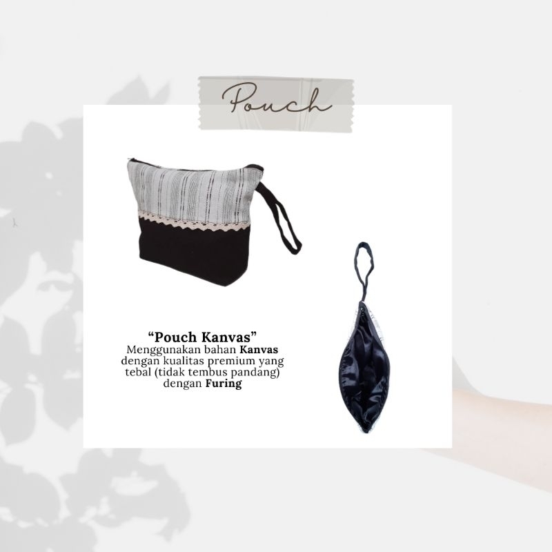 Pouch kanvas kosmetik make up & souvenir