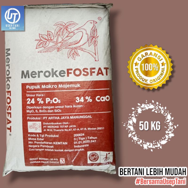 PUPUK FOSFAT MEROKE KEMASAN PABRIK 50 KG PUPUK MEROKE FOSFAT
