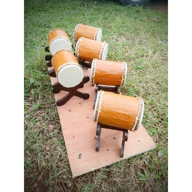 Miniatur Bedug. Pajangan Bedug. Panjang 13cm. Diameter Bedug 13cm