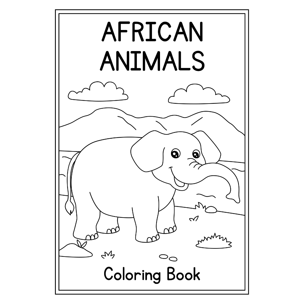 

African animal coloring, mewarnai hewan hewan afrika