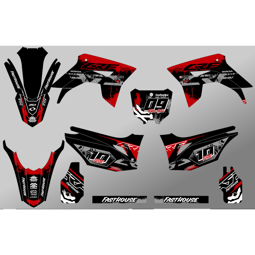 Decal Honda CRF 150L PUTIH HITAM BIRU D-I2-1424