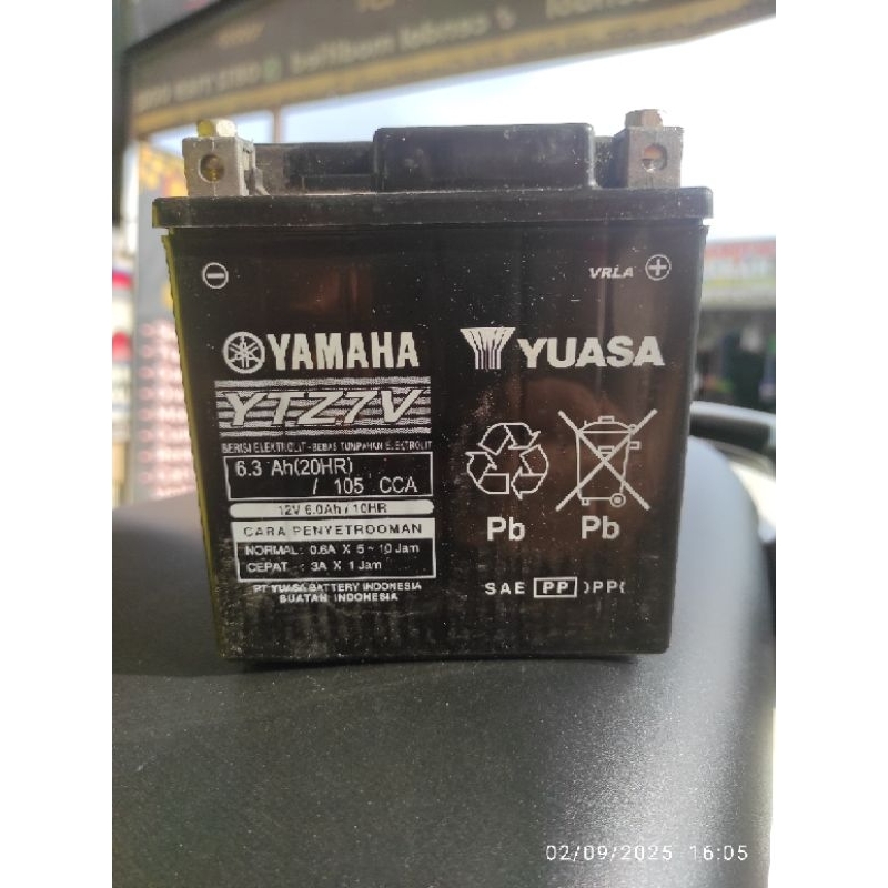 Aki Yuasa YTZ7V 6.3 Ah Copotan Yamaha Lexi 125 (Bekas)