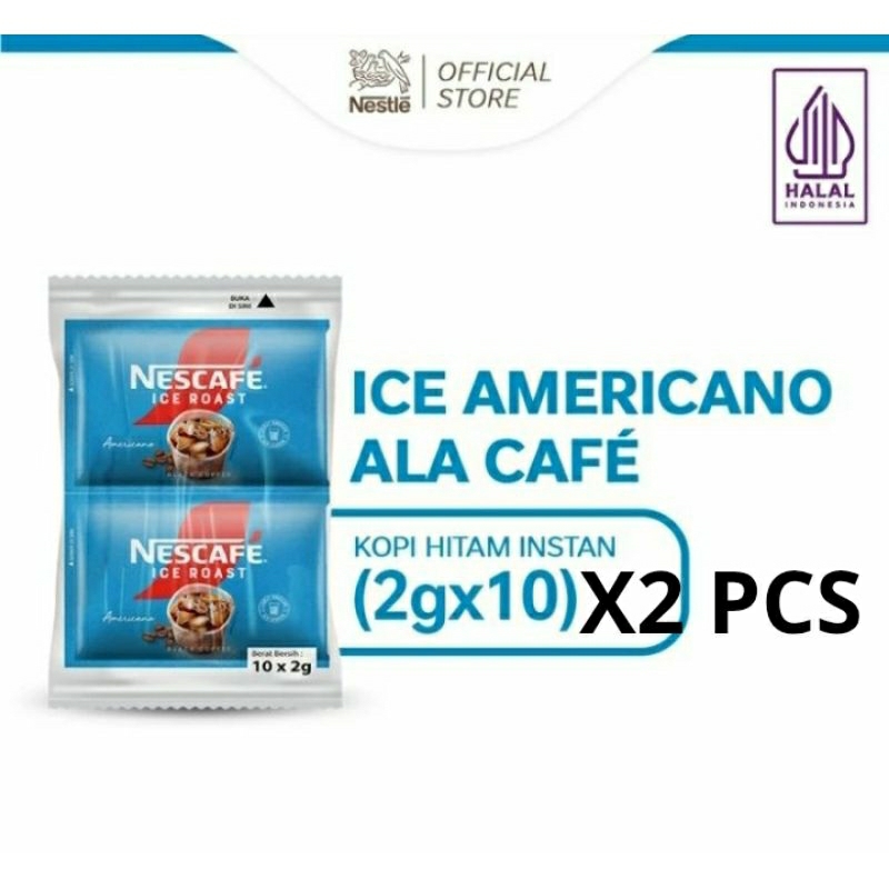 

NESTLE Nescafe Ice Roast Kopi AMERICANO Kopi Hitam Instan PAKET ISI 20 SACHET