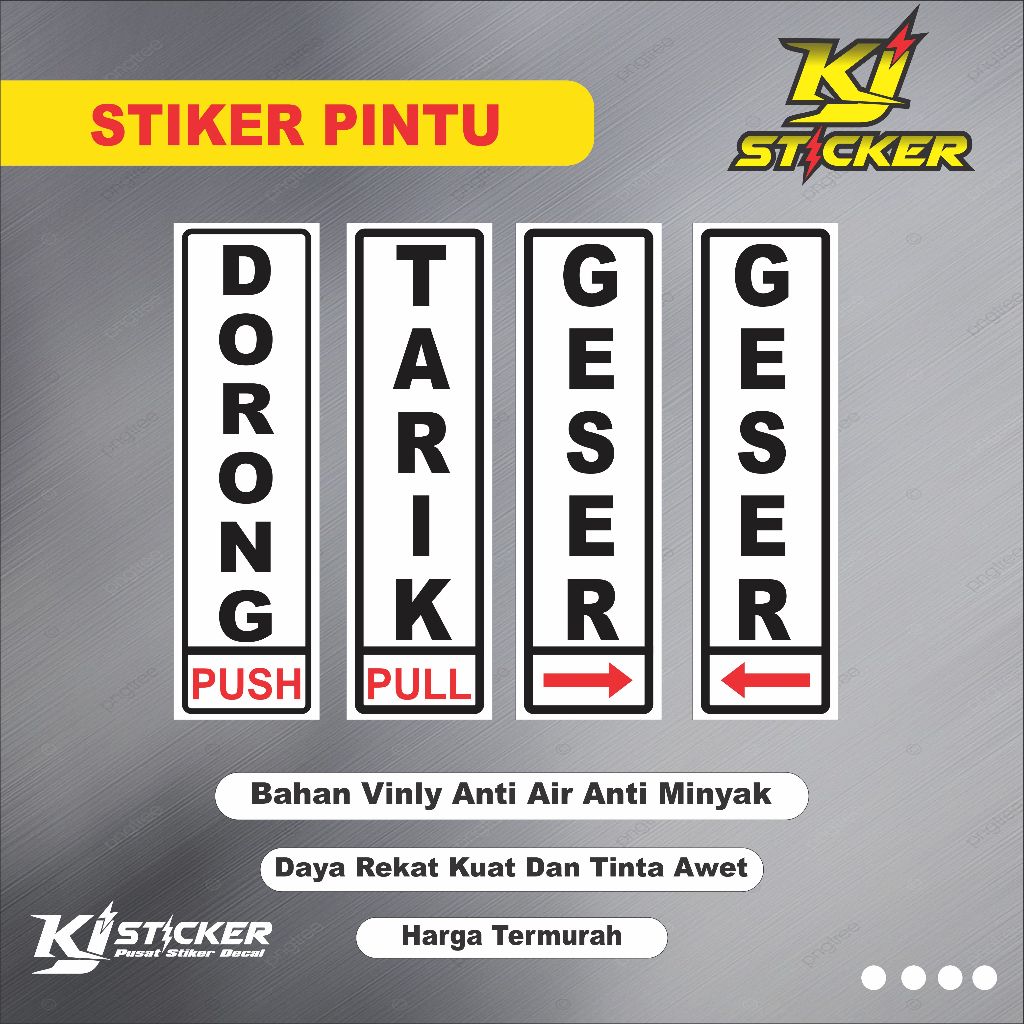 

Promo Stiker Pintu Tarik Dorong / Stiker Pintu Push Pull / Sticker Pintu / Stiker Dorong / Stiker Tarik / Stiker Push / Stiker Pull