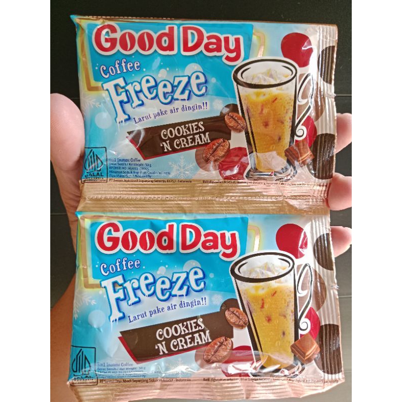 

Good Day Freeze Cookies 'N Cream Kemasan 1 Renceng isi 10 Sachet