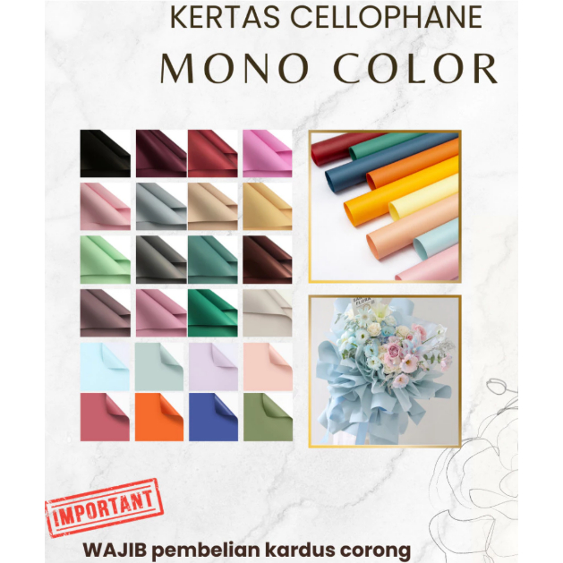 

[Yobee] Kertas Cellophane Buket Bunga Mono Color